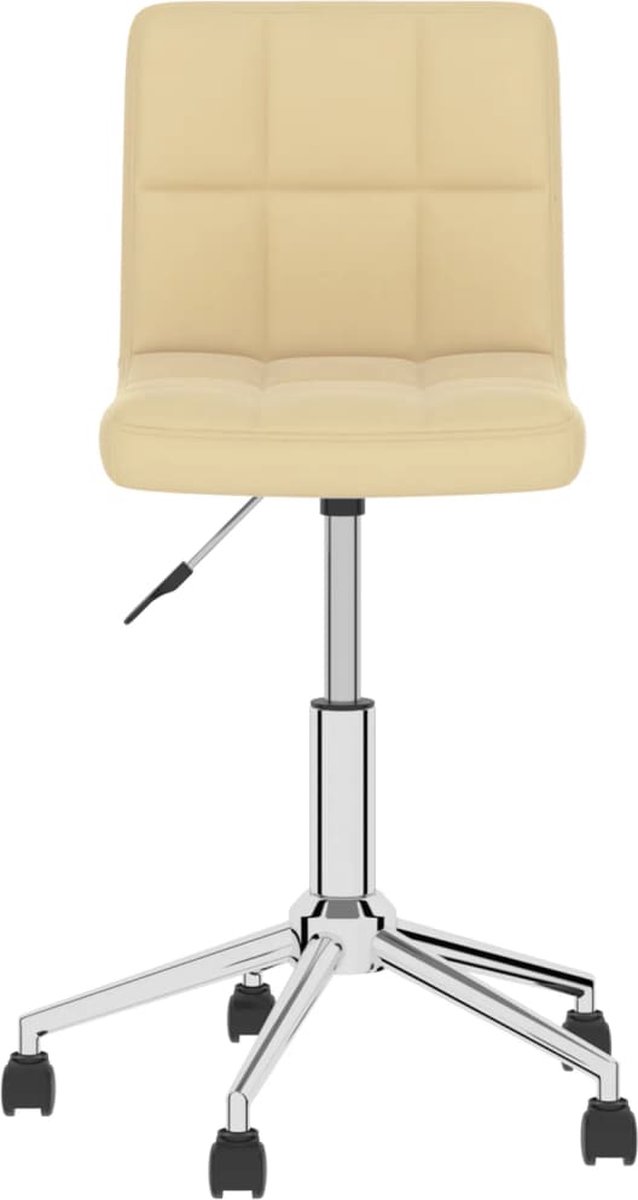 Vidaxl Eetkamerstoelen Draaibaar 2 St Kunstleer Crèmekleurig