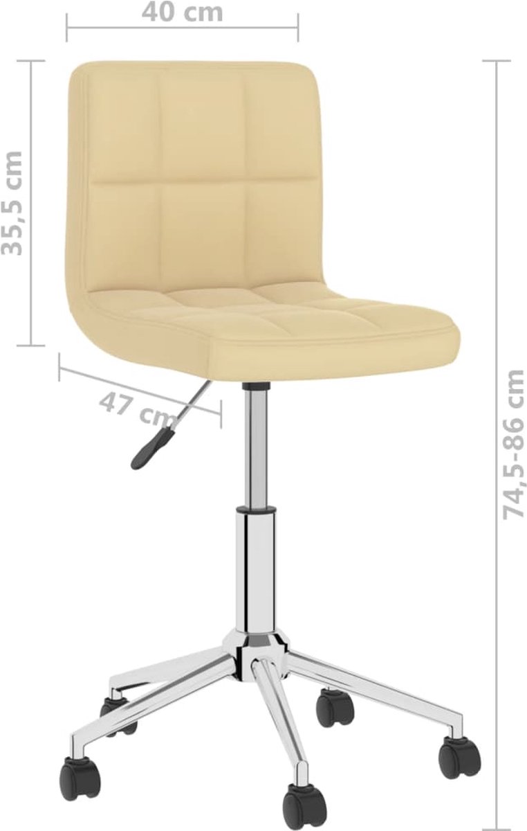 Vidaxl Eetkamerstoelen Draaibaar 2 St Kunstleer Crèmekleurig