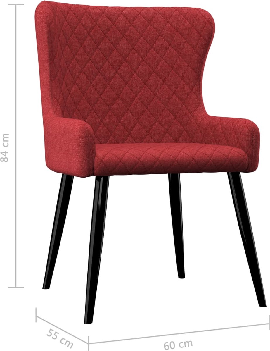 Vidaxl Eetkamerstoelen 6 St Stof Bordeaux - Rood