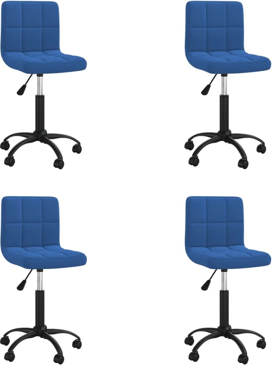 Vidaxl Eetkamerstoelen Draaibaar 4 St Fluweel - Blauw