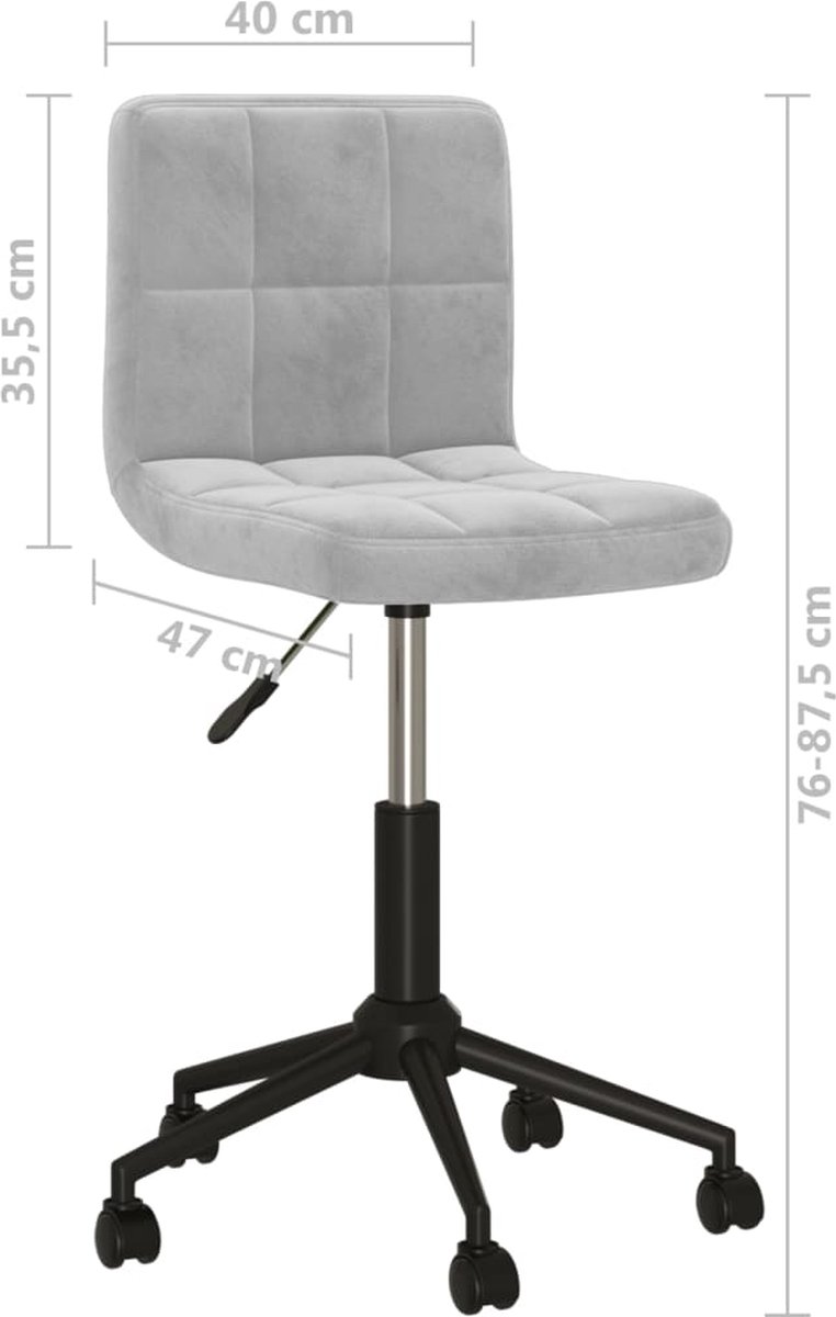 Vidaxl Eetkamerstoelen Draaibaar 6 St Fluweel Licht - Grijs
