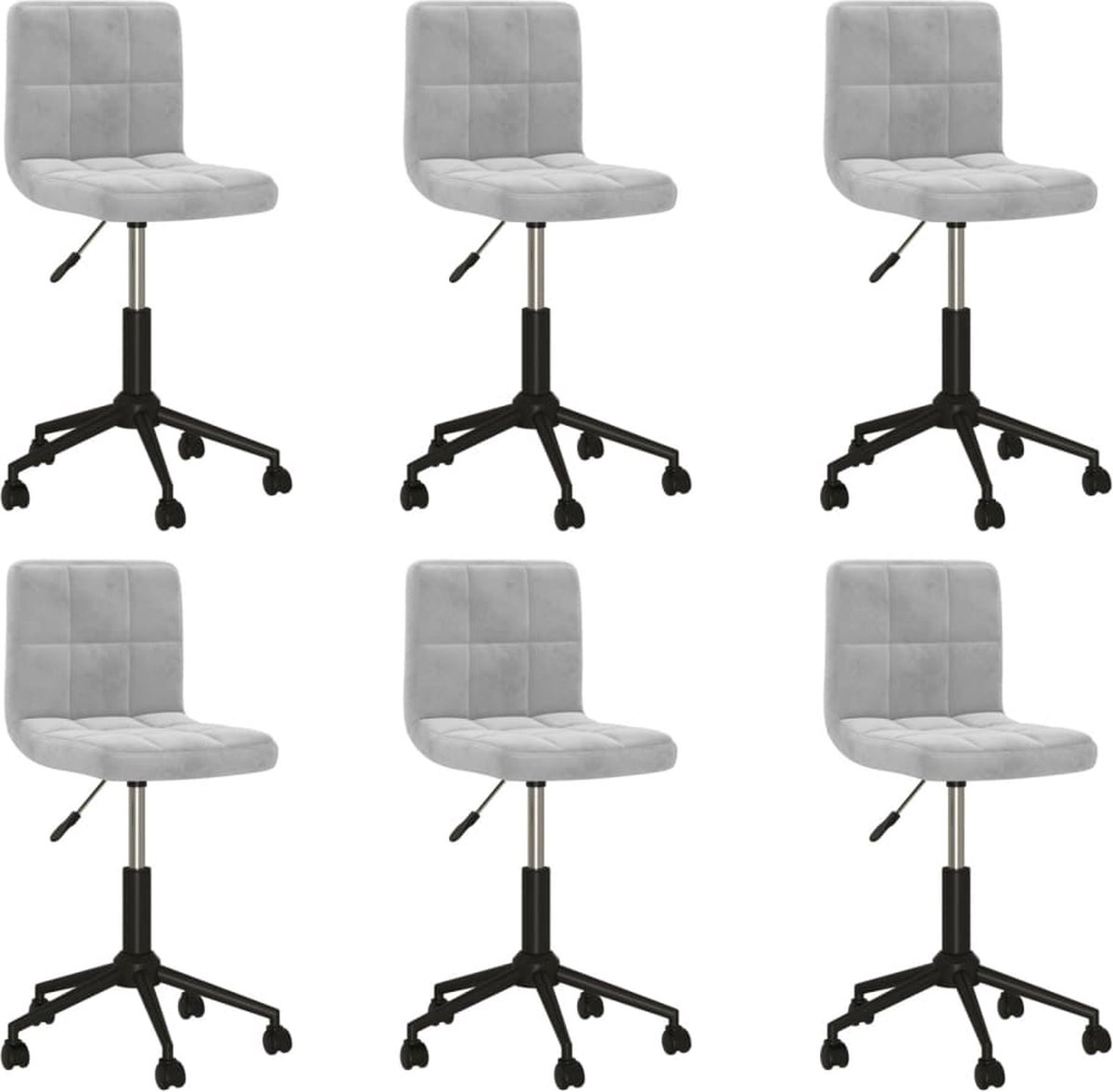Vidaxl Eetkamerstoelen Draaibaar 6 St Fluweel Licht - Grijs