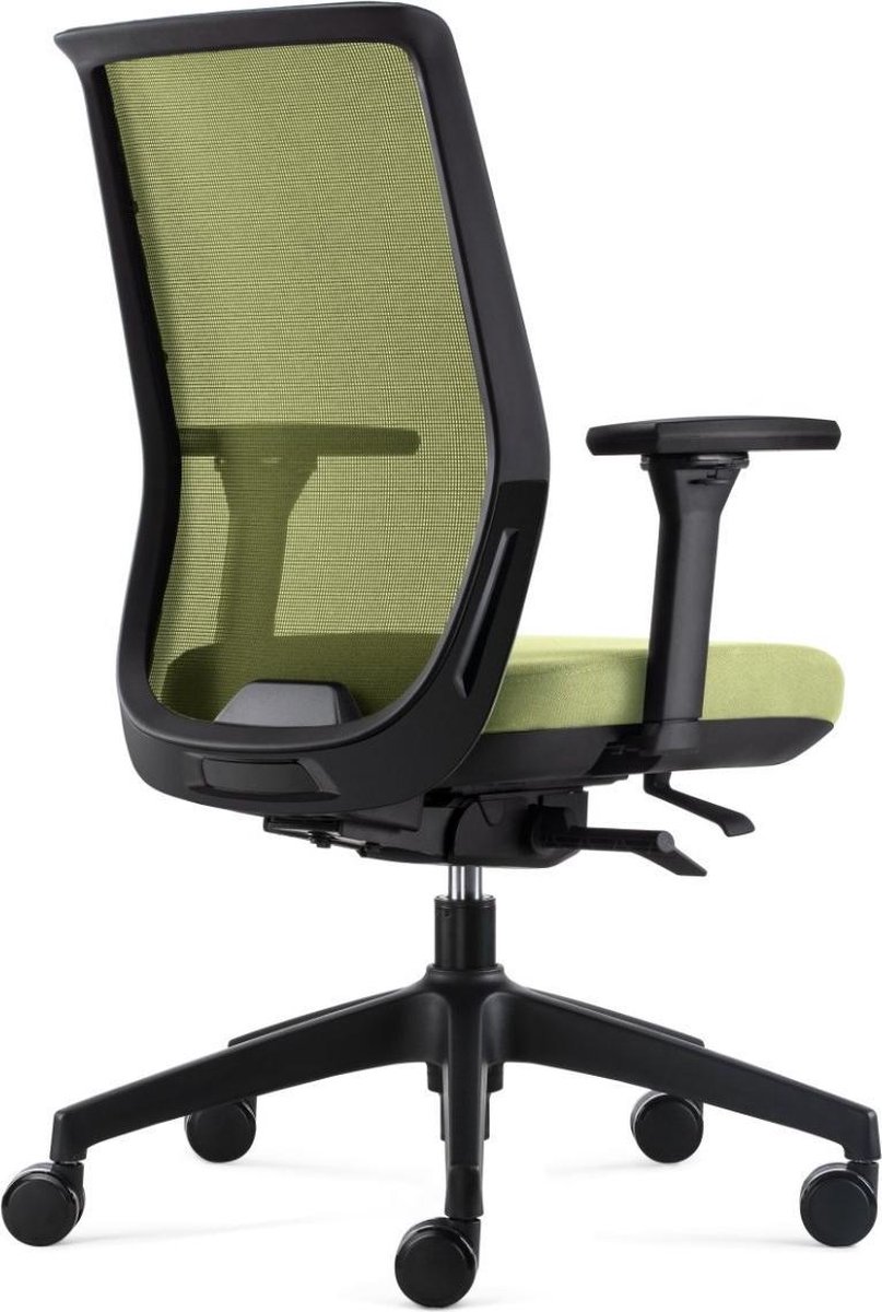 24Designs Work Synchro-4 Ergonomische Bureaustoel En1335e Stof/mesh - Onderstel - Groen
