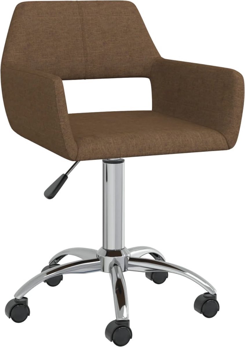 Vidaxl Eetkamerstoelen Draaibaar 2 St Stof - Bruin