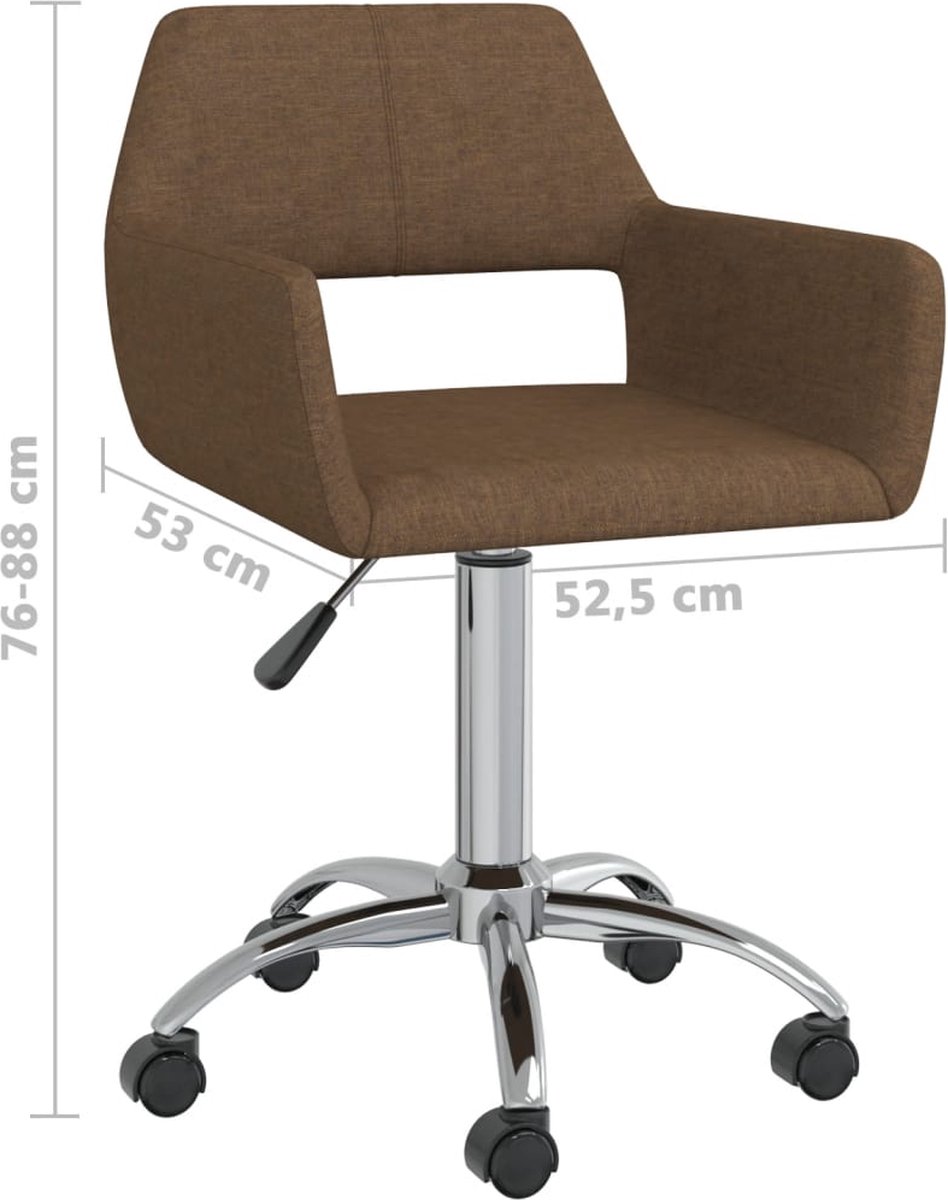 Vidaxl Eetkamerstoelen Draaibaar 2 St Stof - Bruin