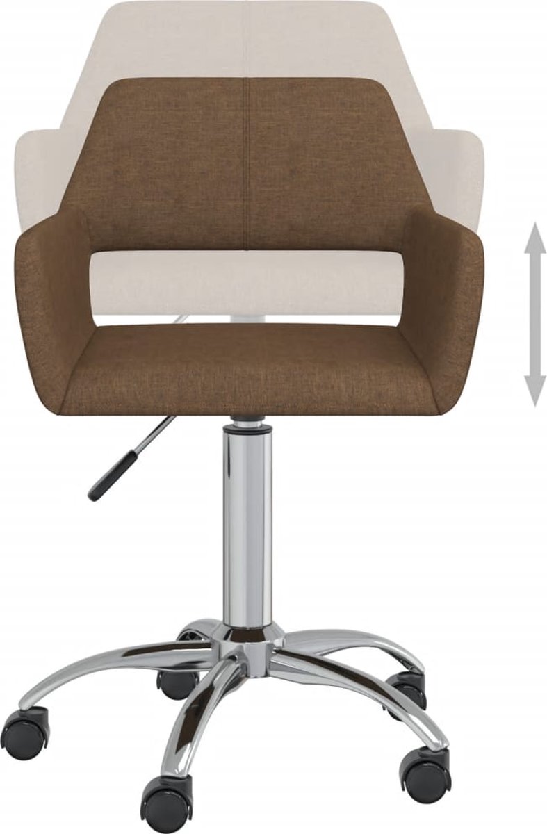 Vidaxl Eetkamerstoelen Draaibaar 2 St Stof - Bruin