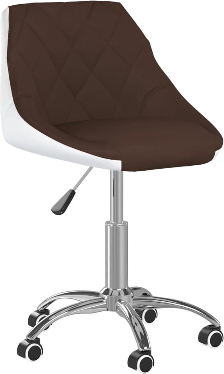 Vidaxl Eetkamerstoelen Draaibaar 2 St Kunstleer En Wit - Bruin