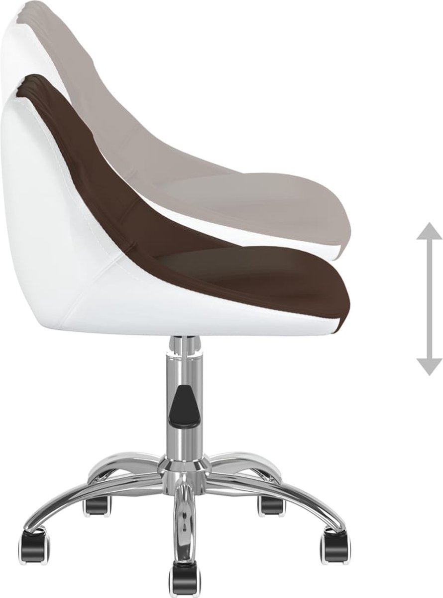 Vidaxl Eetkamerstoelen Draaibaar 2 St Kunstleer En Wit - Bruin
