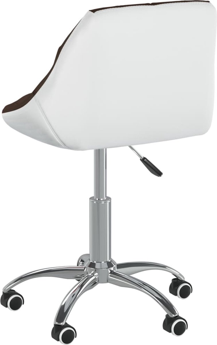 Vidaxl Eetkamerstoelen Draaibaar 2 St Kunstleer En Wit - Bruin