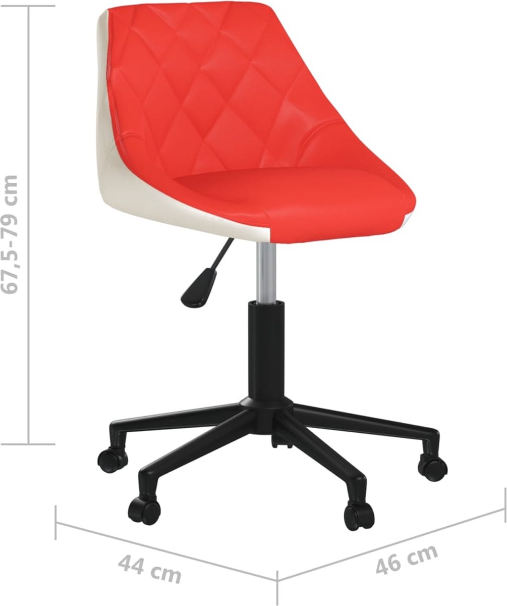 Vidaxl Eetkamerstoelen Draaibaar 4 St Kunstleer En Wit - Rood