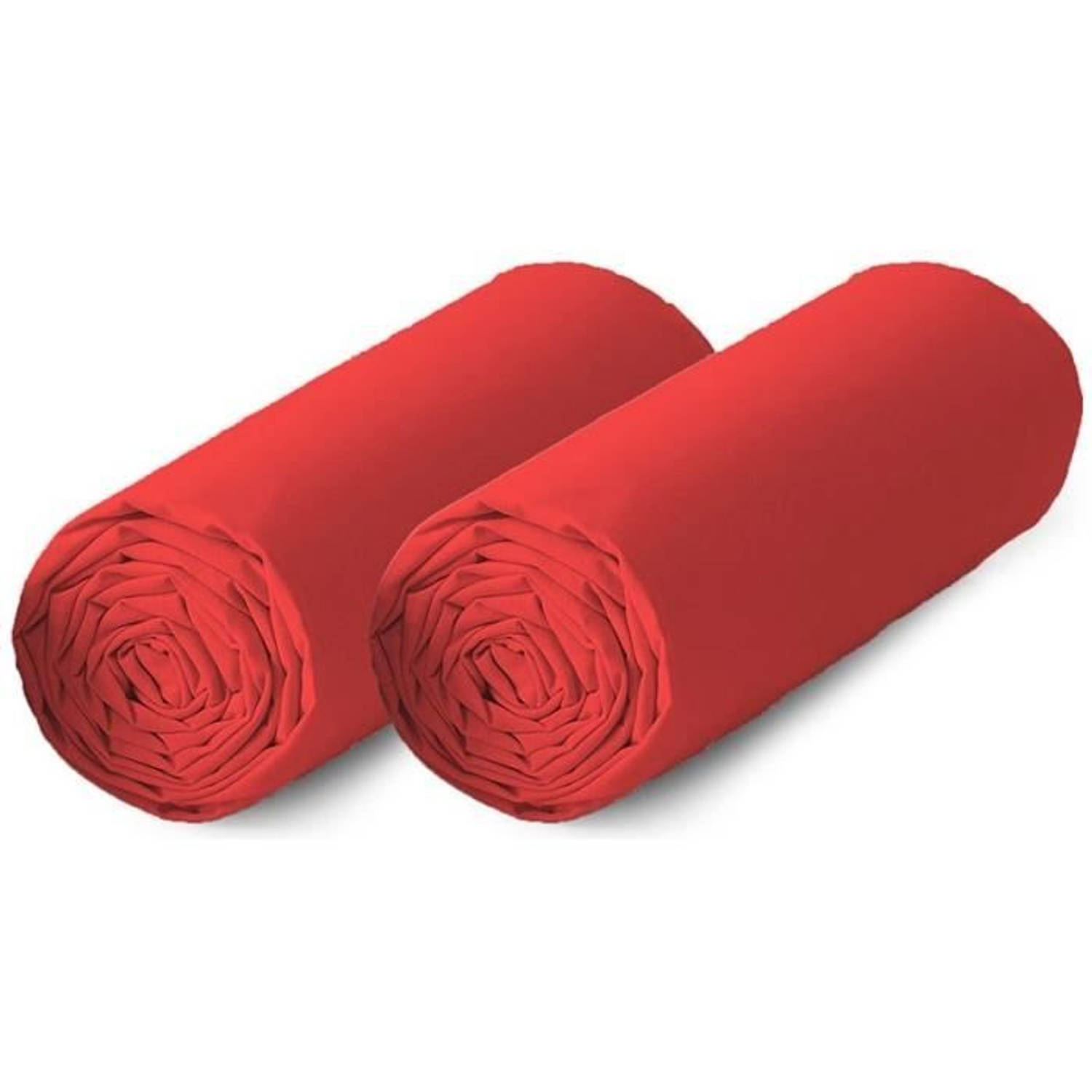 Vandaag Set Van 2 Vellen 100% Katoen - 140x190 Cm - - Rood