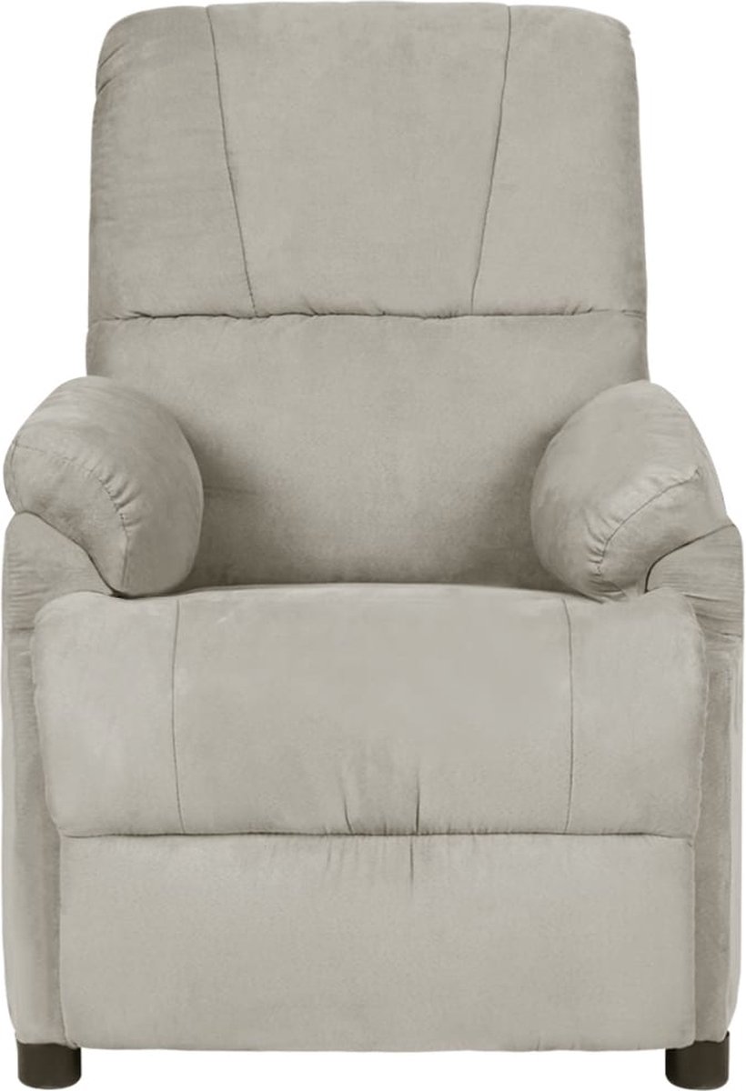 Vidaxl Fauteuil Verstelbaar Kunstsuède Licht - Grijs