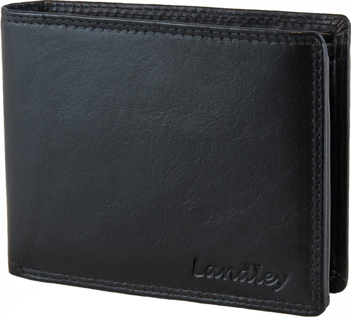 Landley &apos;Classic&apos; Leren Heren Portemonnee - Billfold Model - Met Anti-skim Rfid Bescherming - Zwart