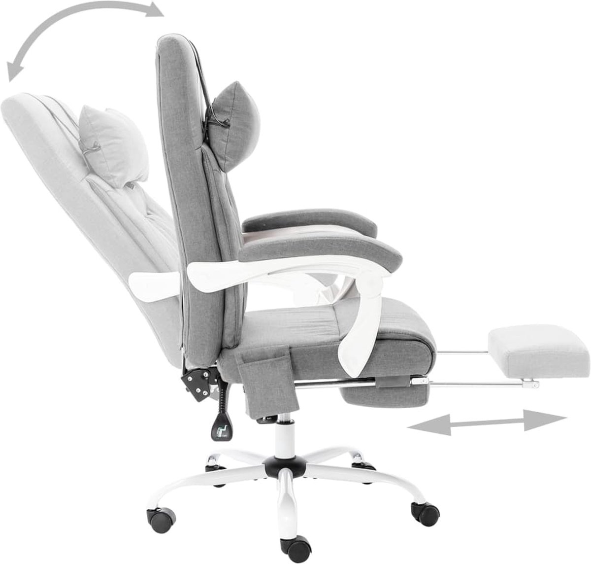 Vidaxl Kantoormassagestoel Stof - Grijs