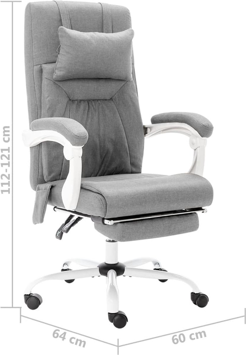 Vidaxl Kantoormassagestoel Stof - Grijs