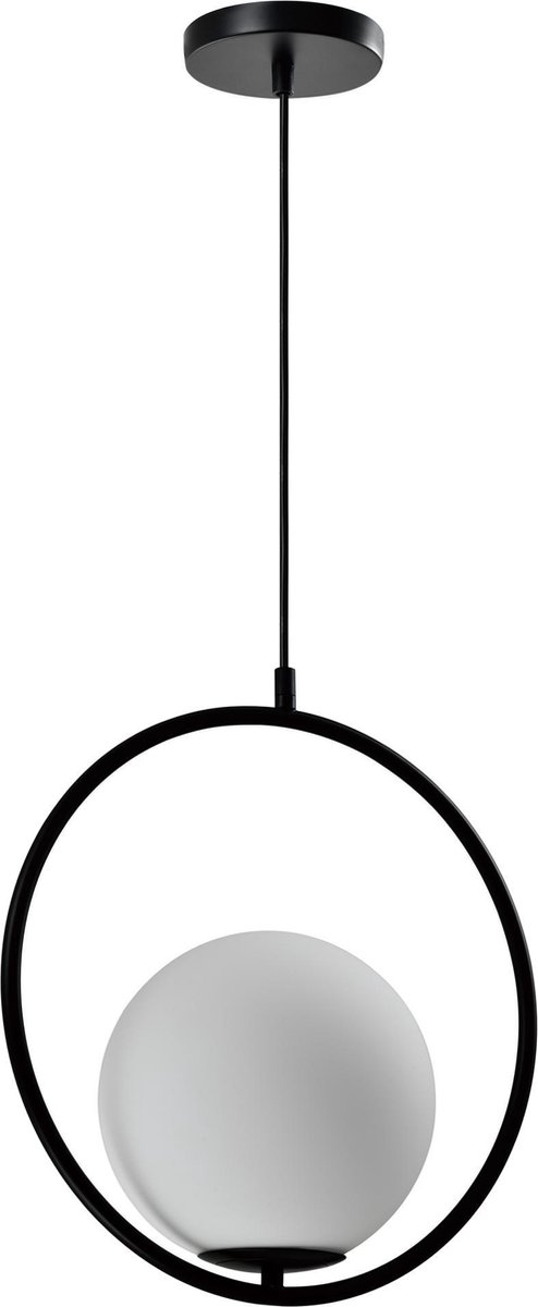 Quvio Hanglamp Glas Rond - Quv5122l-black - Zwart