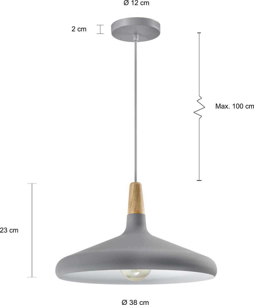 Quvio Hanglamp Rond - Quv5132l-grey - Grijs