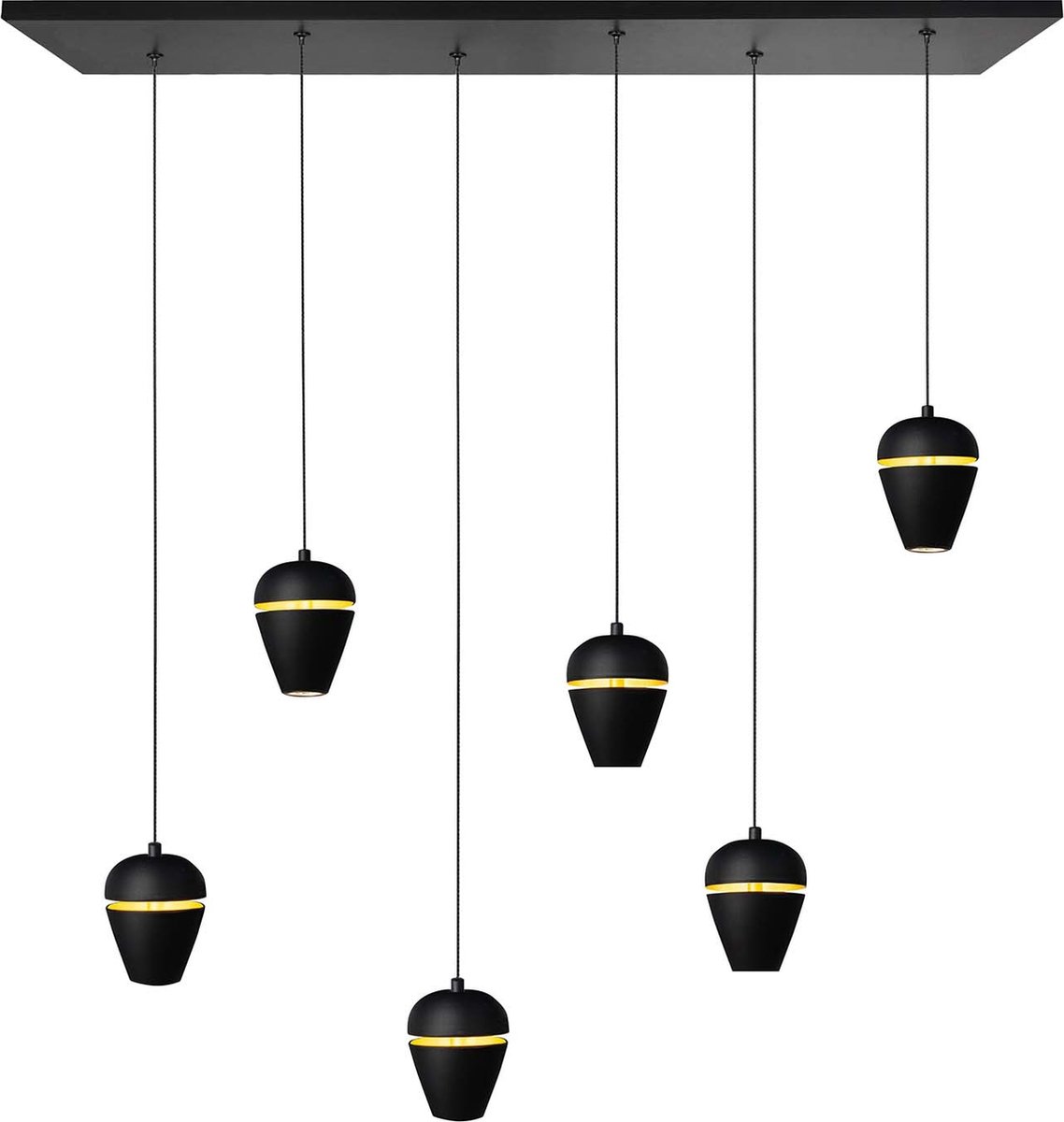 Highlight Hanglamp Kobe 6 Lichts L 116 Cm - Zwart