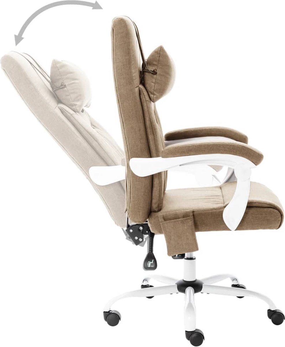 Vidaxl Kantoormassagestoel Stof Taupe