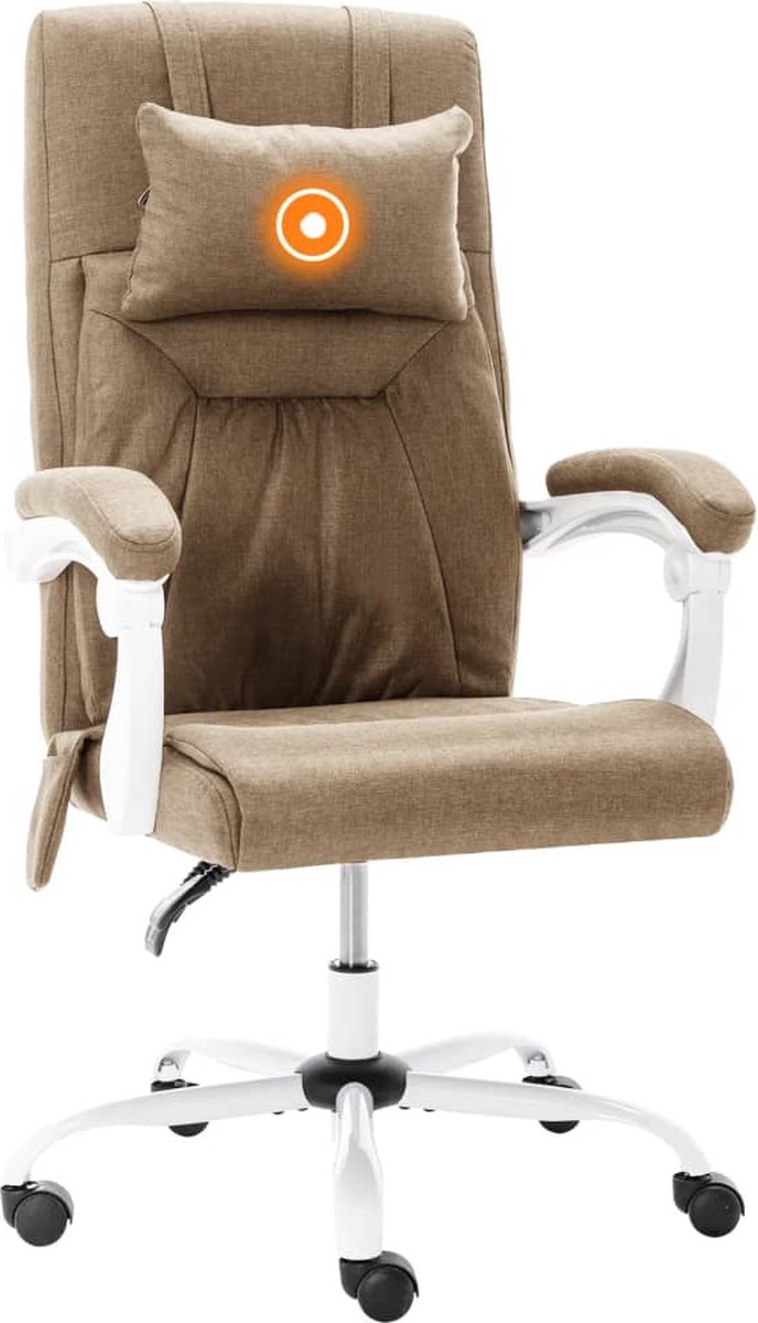 Vidaxl Kantoormassagestoel Stof Taupe