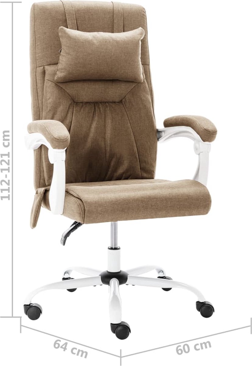 Vidaxl Kantoormassagestoel Stof Taupe