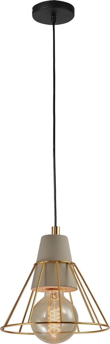 Quvio Hanglamp Beton En Staal Prismavormig - Quv5097l-gold - Goud