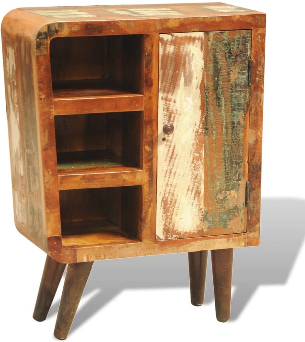 Vidaxl Kast Met 1 Deur Vintage-stijl Massief Gerecycled Hout - Bruin