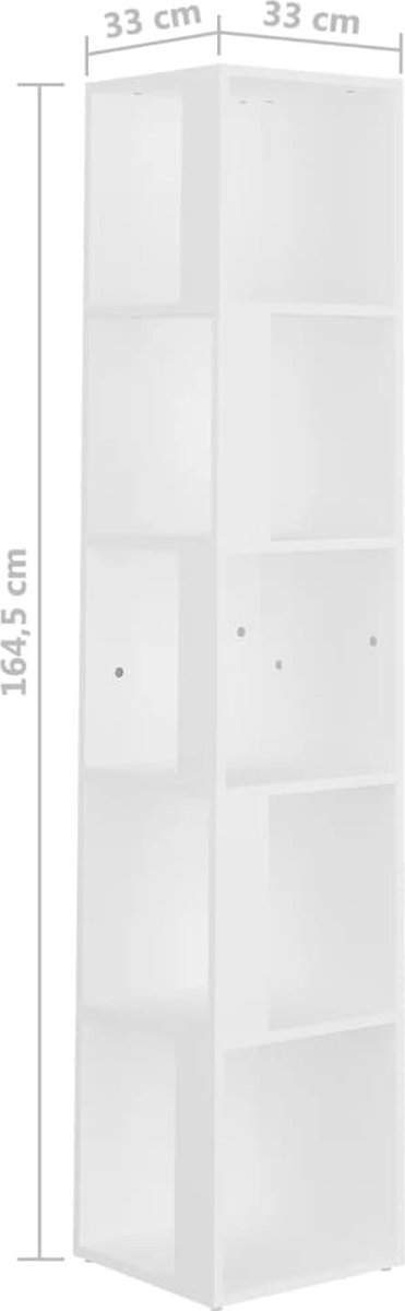 Vidaxl Hoekkast 33x33x164,5 Cm Spaanplaat Wit