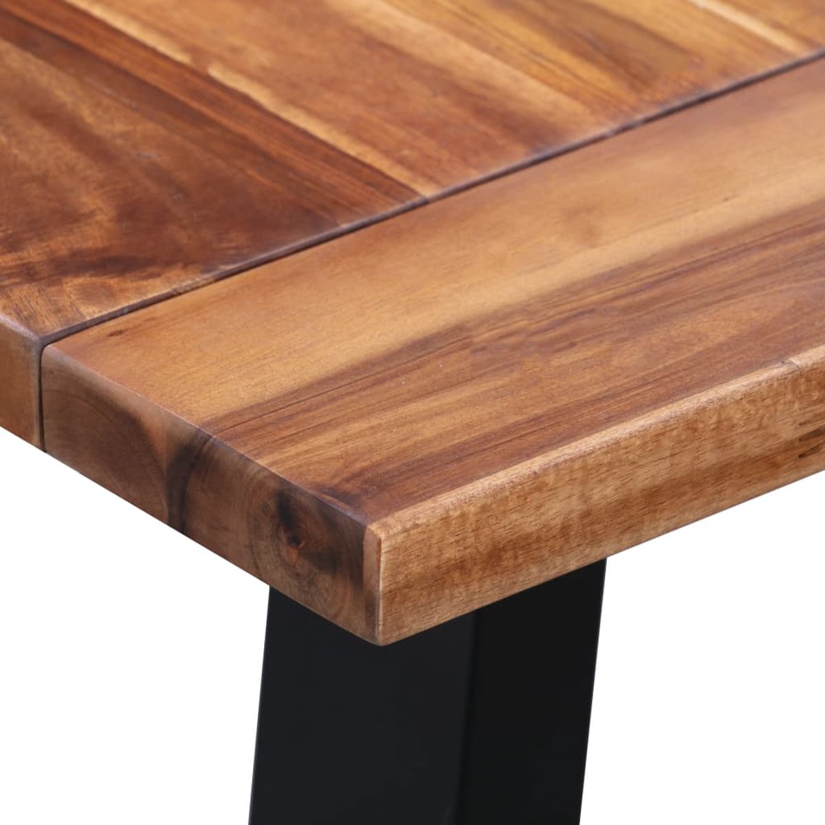 Vidaxl Eettafel 180x90x75 Cm Massief Acaciahout En Glas - Bruin