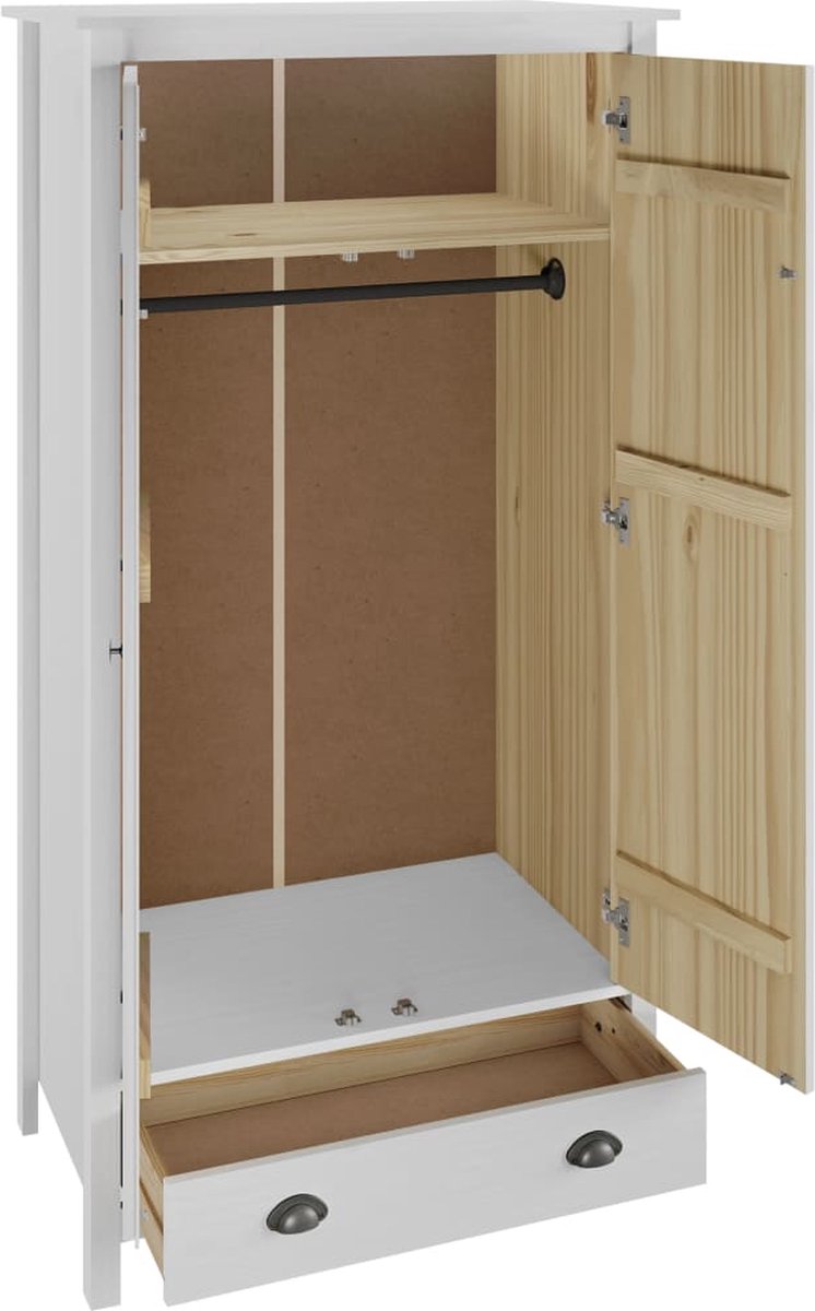 Vidaxl Kledingkast Met 2 Deuren Hill Range 89x50x170 Cm Grenenhout - Wit