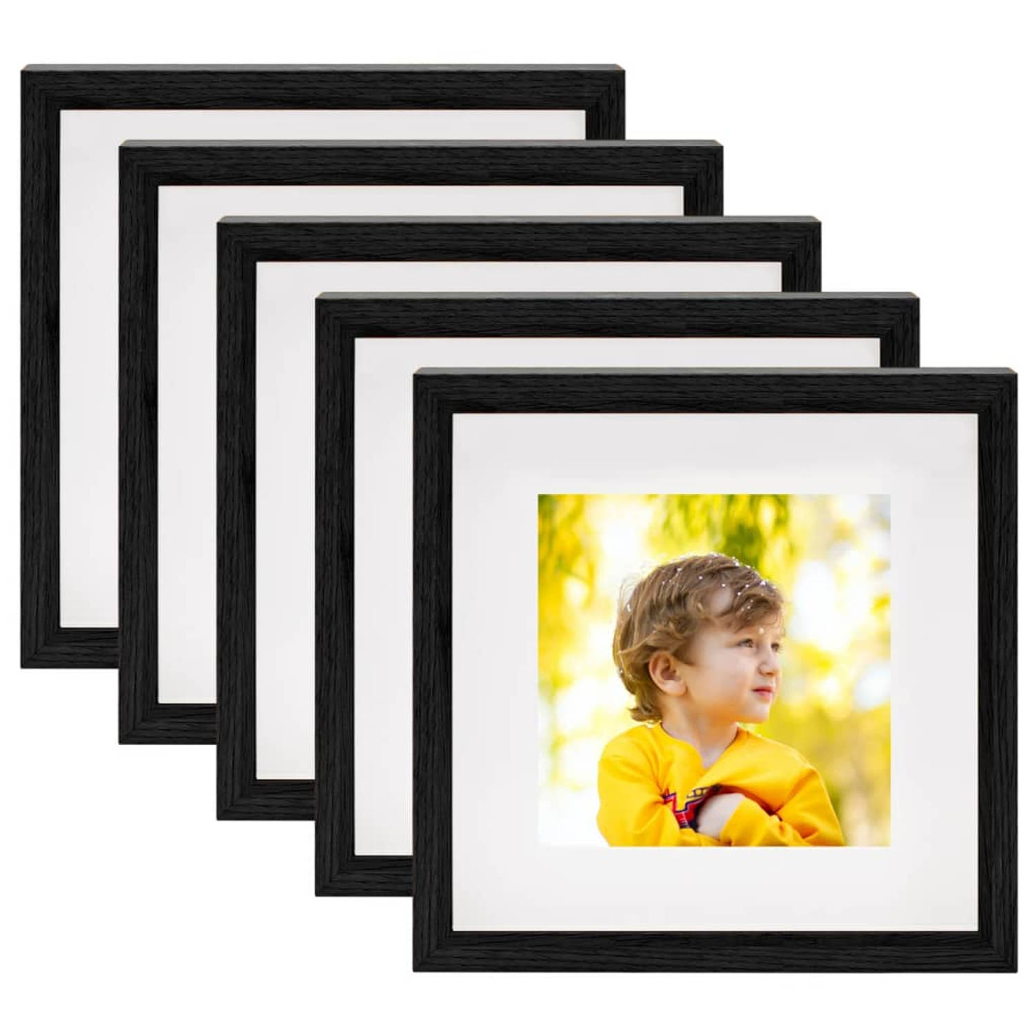 Vidaxl Fotolijsten 5 St Voor 13x13 Cm Foto 3d 23x23 Cm - Zwart