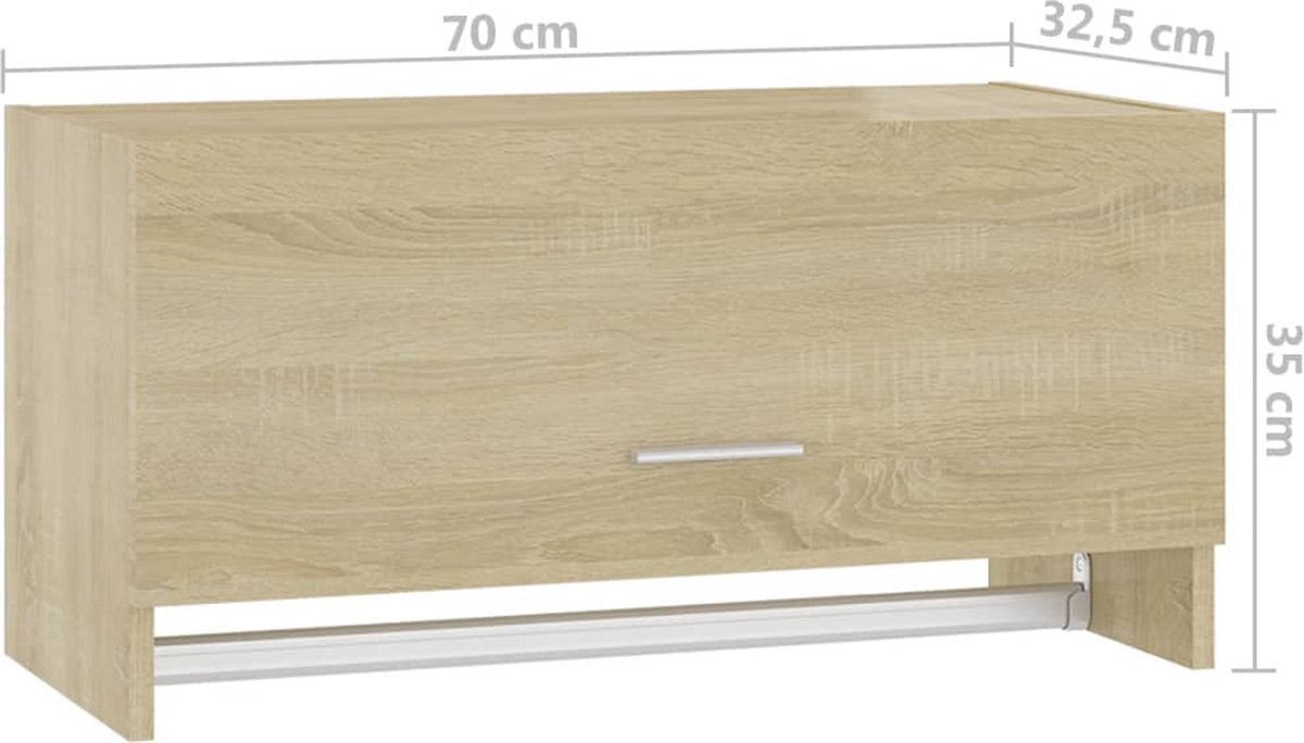 Vidaxl Kledingkast 70x32,5x35 Cm Spaanplaat Sonoma Eikenkleurig - Bruin
