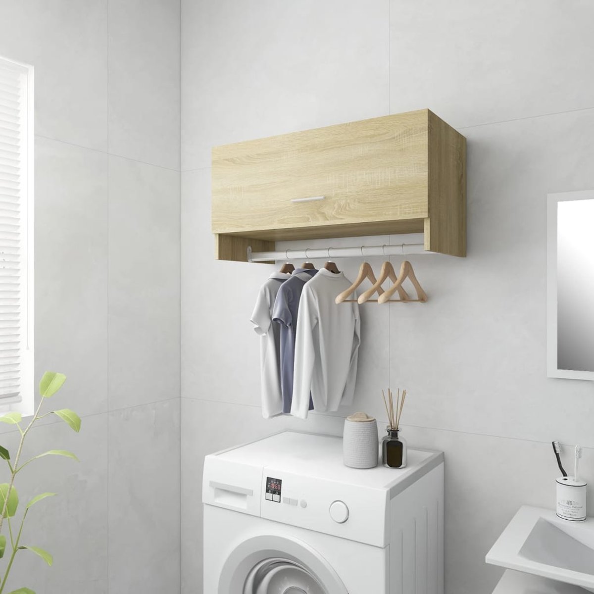 Vidaxl Kledingkast 70x32,5x35 Cm Spaanplaat Sonoma Eikenkleurig - Bruin