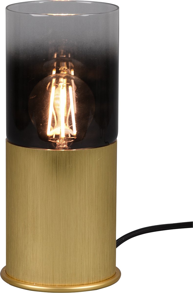 BES LED Led Tafellamp - Tafelverlichting - Trion Roba - E27 Fitting - Rond - Mat Goud - Aluminium
