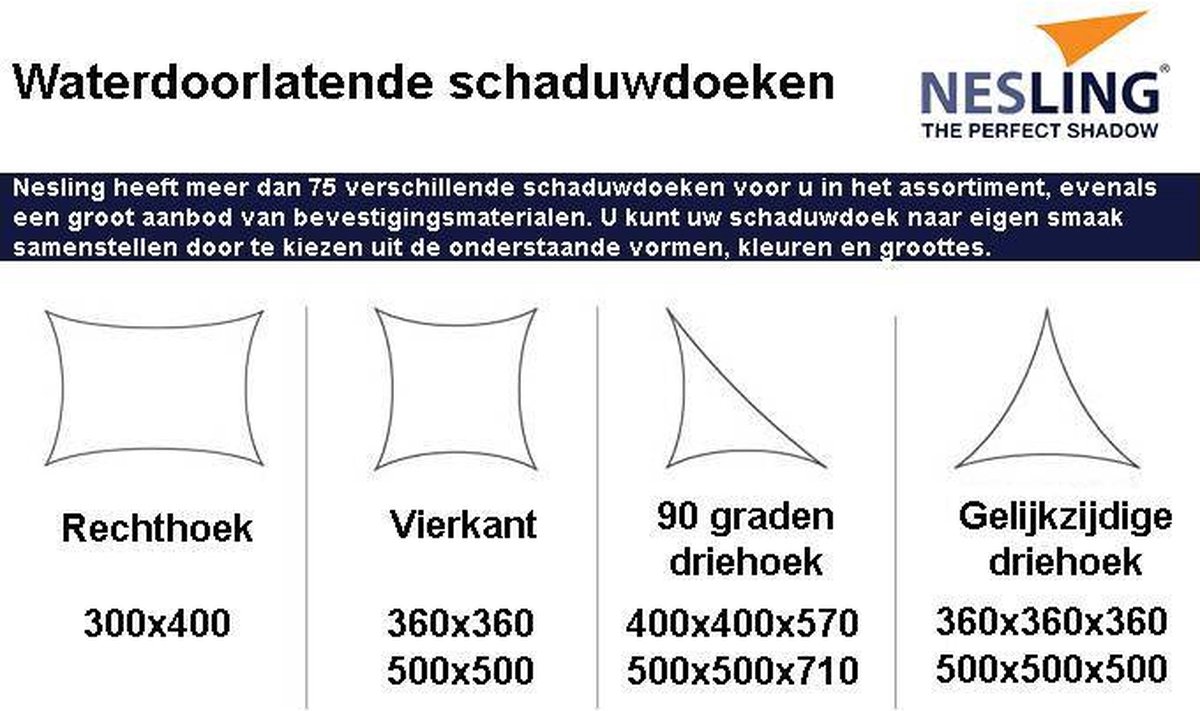 Nesling Compleet Pakket: Coolfit 5x5x5m Ijs Met Rvs Bevestigingsset En Buitendoekreiniger - Blauw
