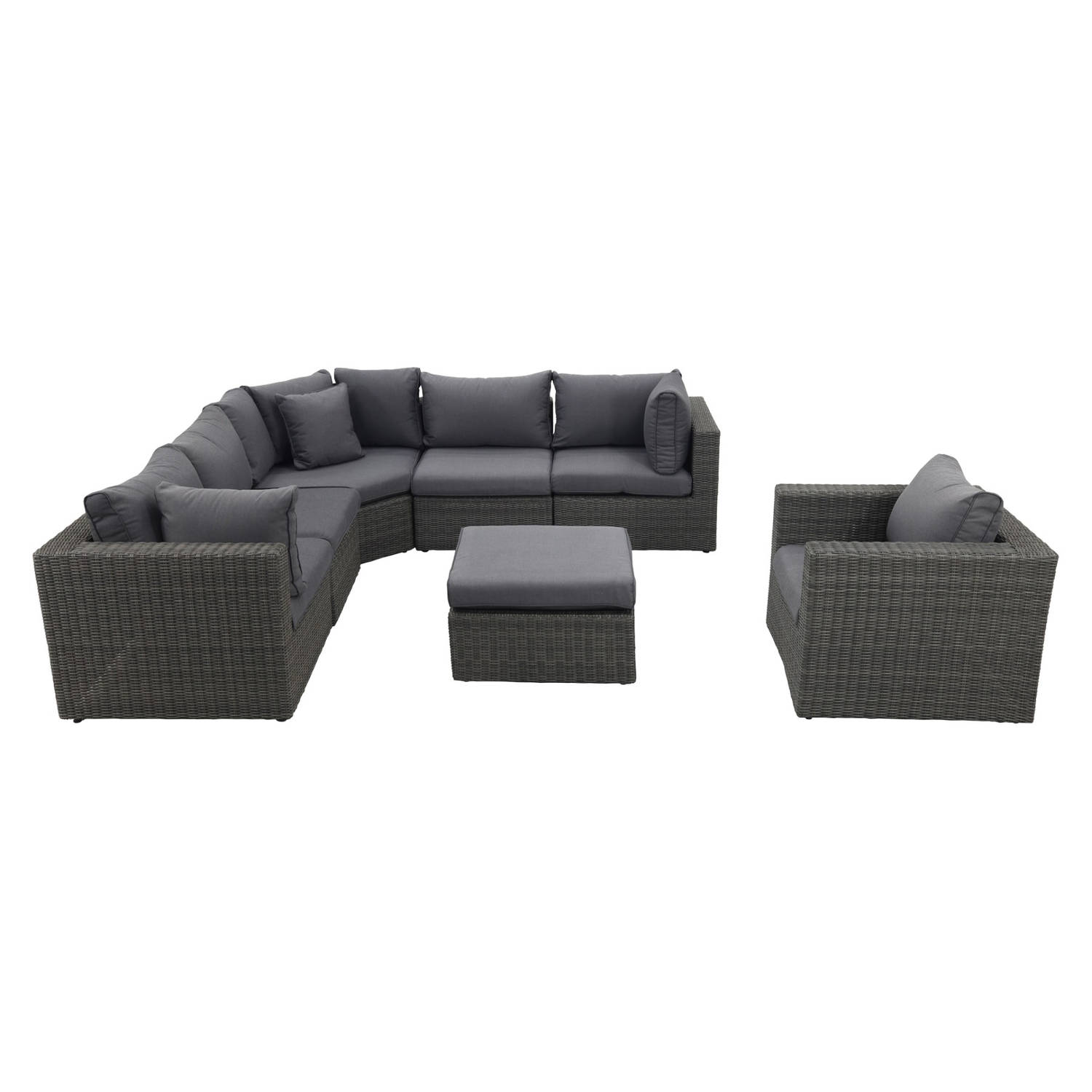 SUNS Xl Loungeset Garda - Inclusief Loungestoel - Antraciet - Grijs