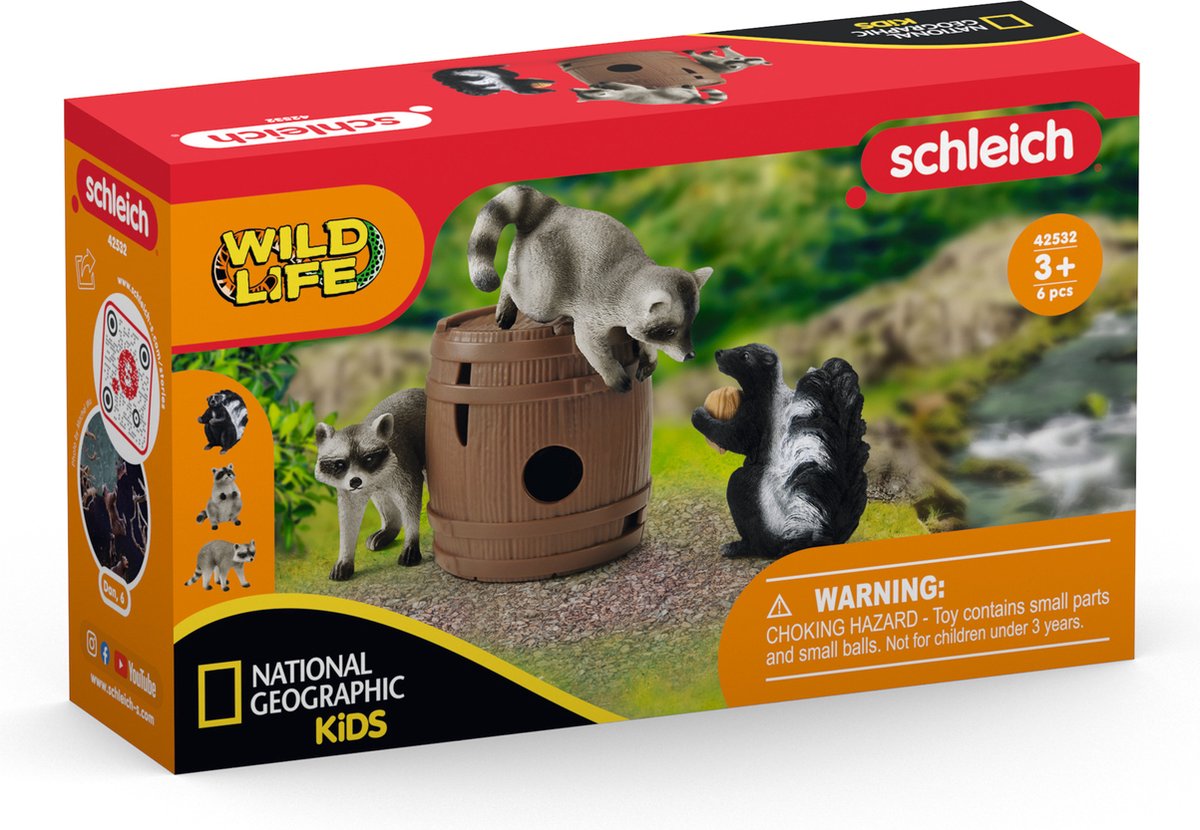 Schleich Wasbeer & Stinkdier - Nootjesjacht