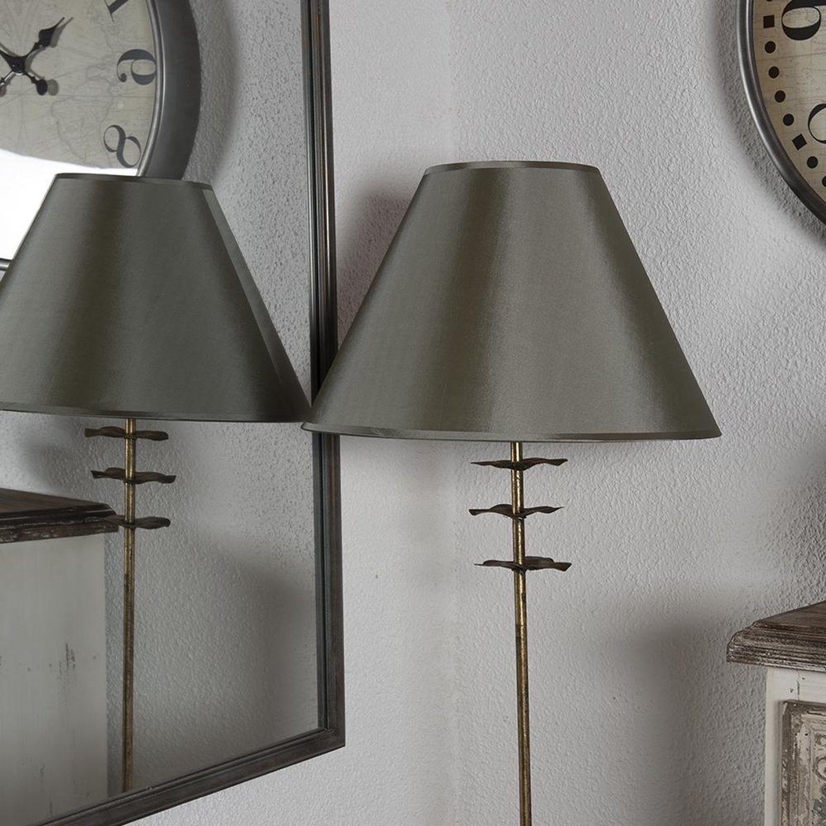 Clayre & Eef Vloerlamp 18*18*127 Cm E27/max 1*40w Metaal - Bruin
