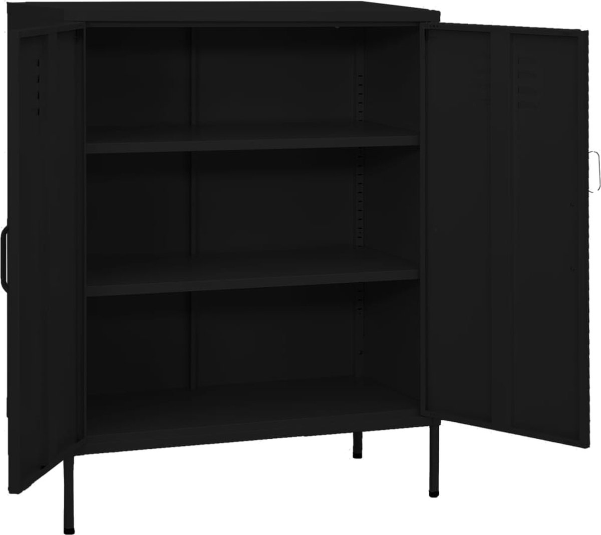 Vidaxl Opbergkast 80x35x101,5 Cm Staal - Zwart