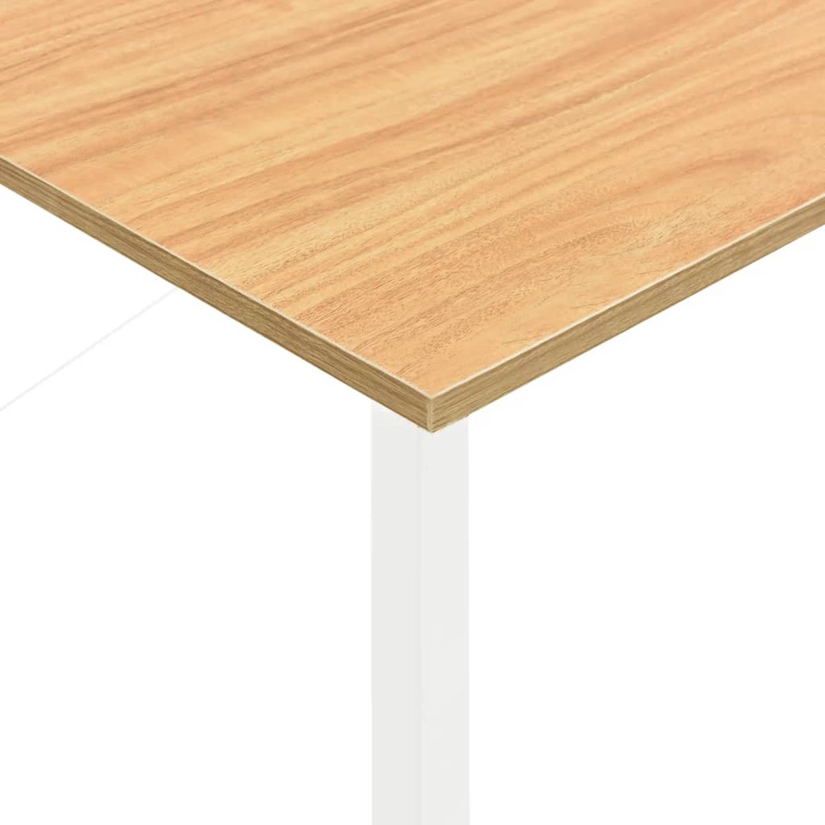Vidaxl Computerbureau 105x55x72 Cm Mdf En Metaal Wit Lichteikenkleurig - Bruin