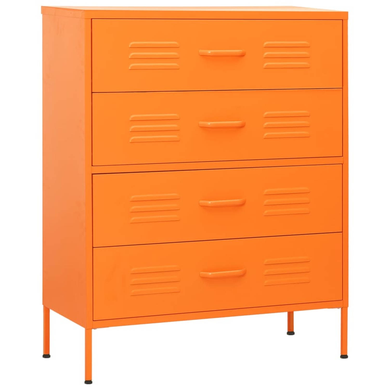 Vidaxl Ladekast 80x35x101,5 Cm Staal - Oranje