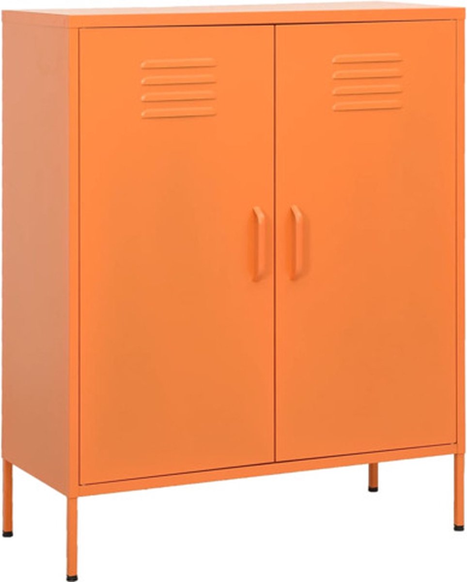 Vidaxl Opbergkast 80x35x101,5 Cm Staal - Oranje