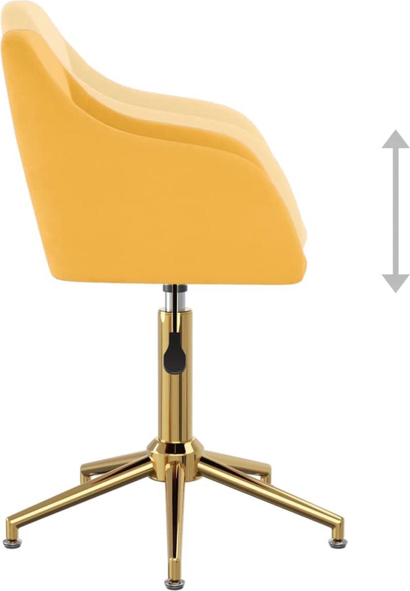 Vidaxl Eetkamerstoelen Draaibaar 2 St Fluweel - Geel