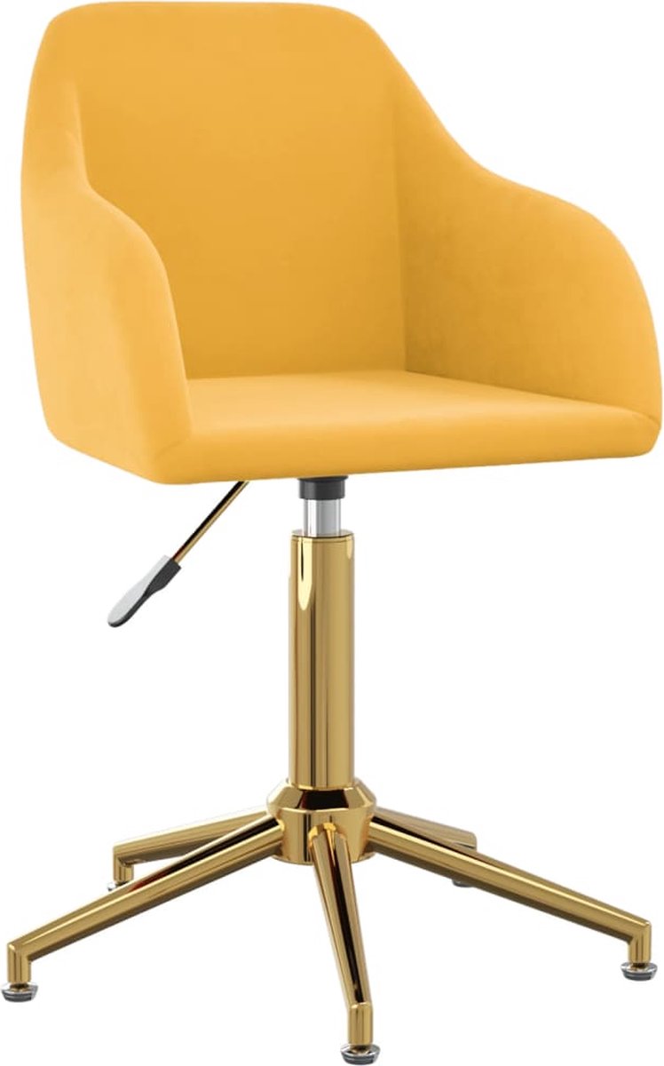 Vidaxl Eetkamerstoelen Draaibaar 2 St Fluweel - Geel