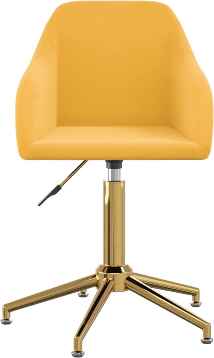 Vidaxl Eetkamerstoelen Draaibaar 2 St Fluweel - Geel