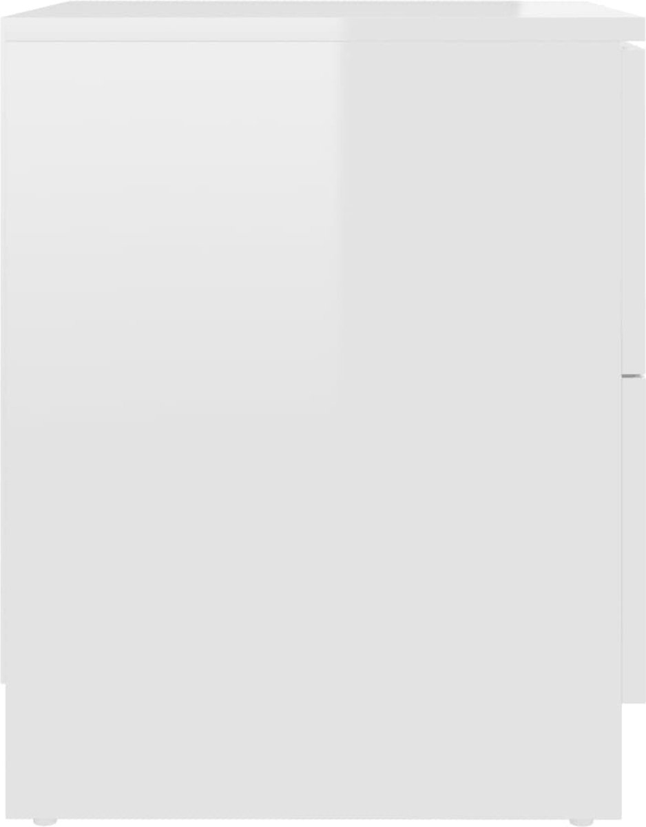 Vidaxl Nachtkastjes 2 St 40x40x50 Cm Spaanplaat Hoogglans Wit