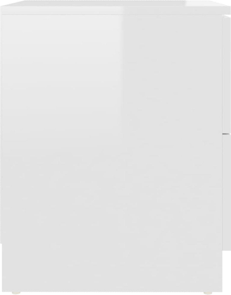 Vidaxl Nachtkastjes 2 St 40x40x50 Cm Spaanplaat Hoogglans Wit