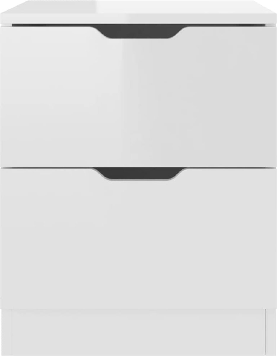 Vidaxl Nachtkastjes 2 St 40x40x50 Cm Spaanplaat Hoogglans Wit