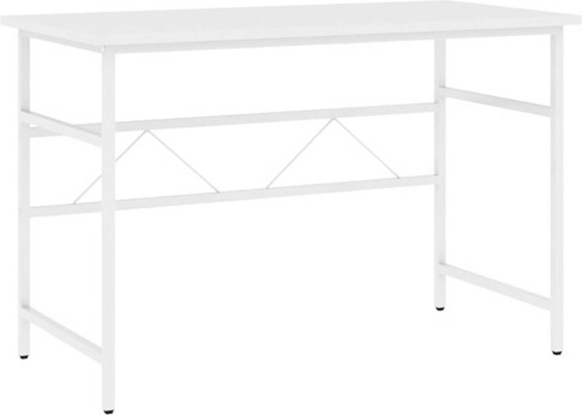 Vidaxl Computerbureau 105x55x72 Cm Mdf En Metaal Wit