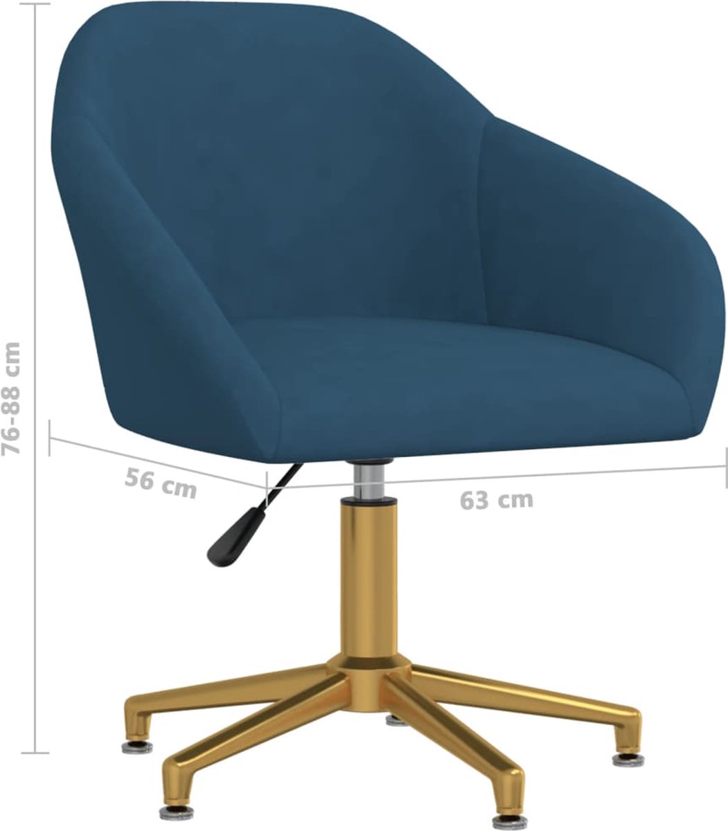 Vidaxl Eetkamerstoelen Draaibaar 2 St Fluweel - Blauw